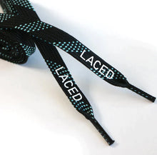 Load image into Gallery viewer, Laced - Waxed Laces Black/Mint - 84" (213cm)