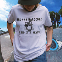 Load image into Gallery viewer, Brunny Hardcore x Shred City Skates - Wheels of Fortune Tee - White