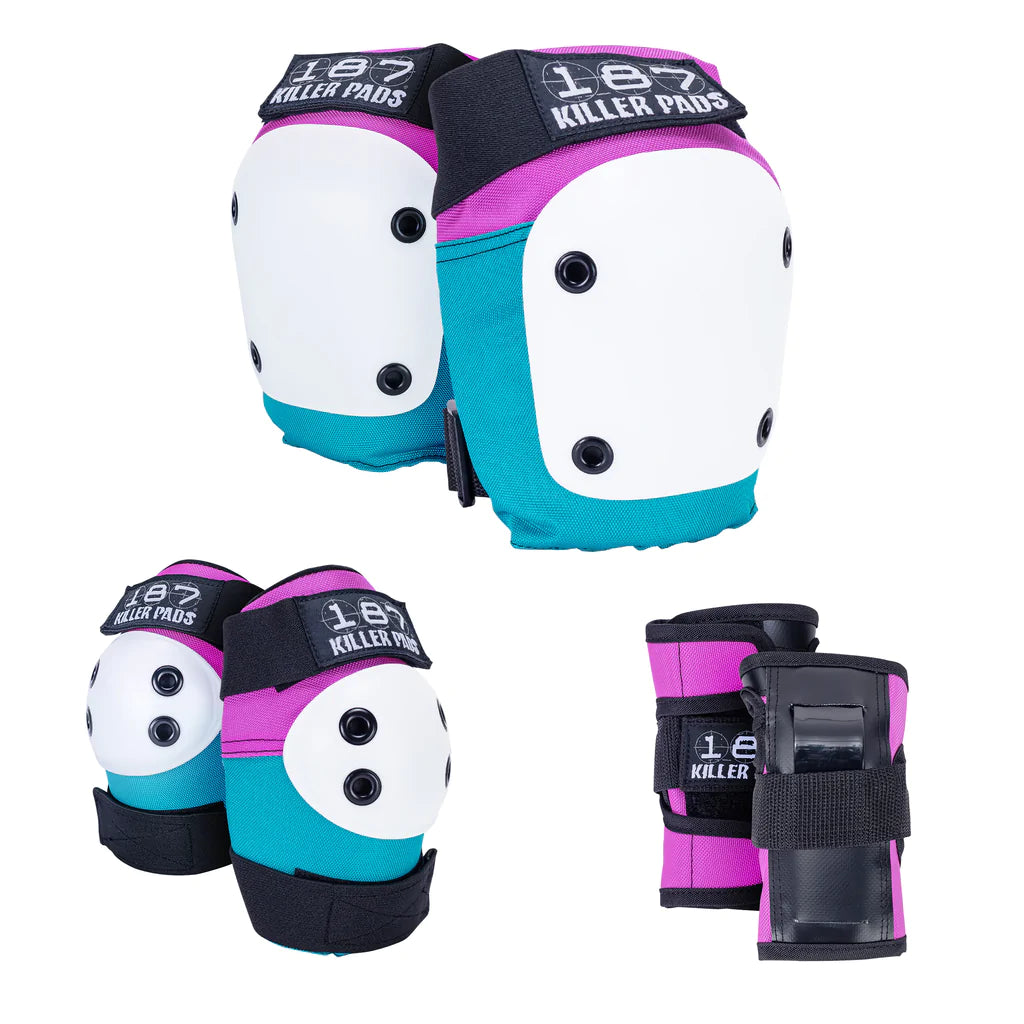 187 - Six Pack Adults Pads - Pink/Teal (S/M)