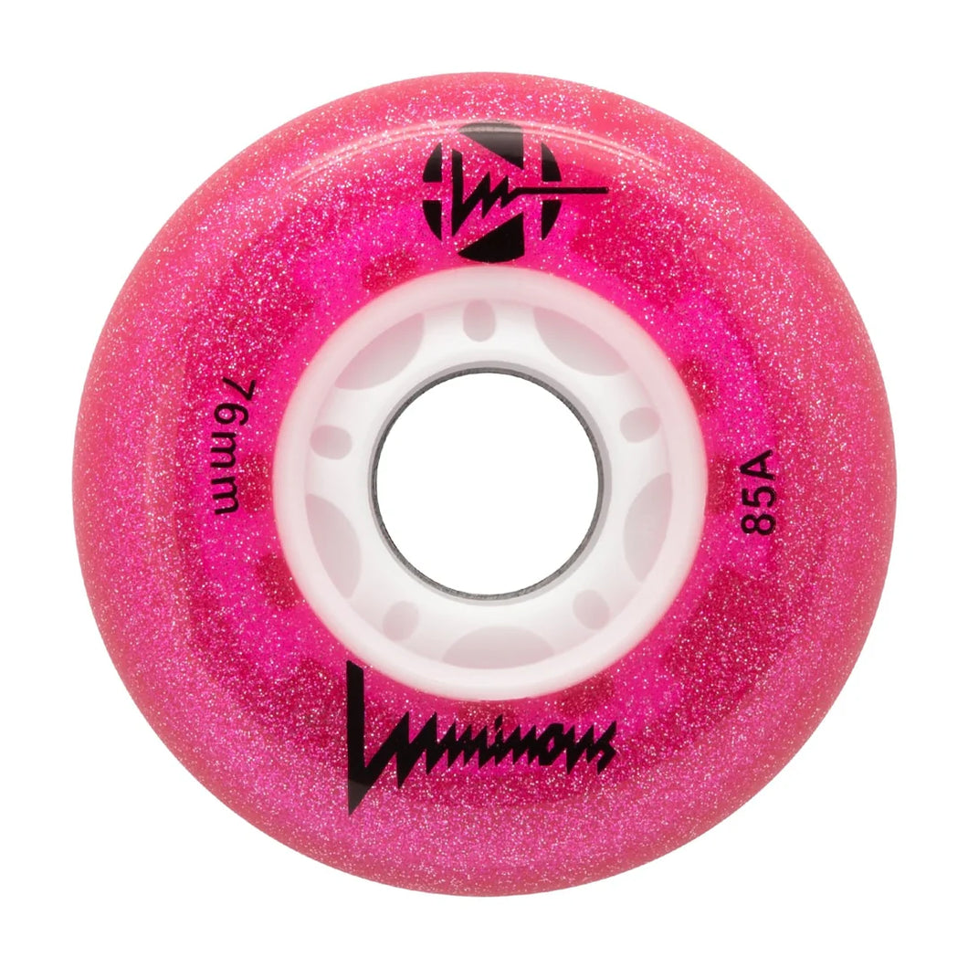 LUMINOUS - 76mm - LED GLITTER WHEEL - Pink