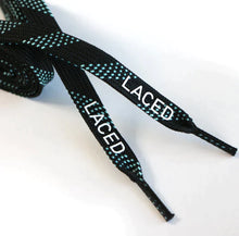 Load image into Gallery viewer, Laced - Waxed Laces Black/Mint - 84&quot; (213cm)
