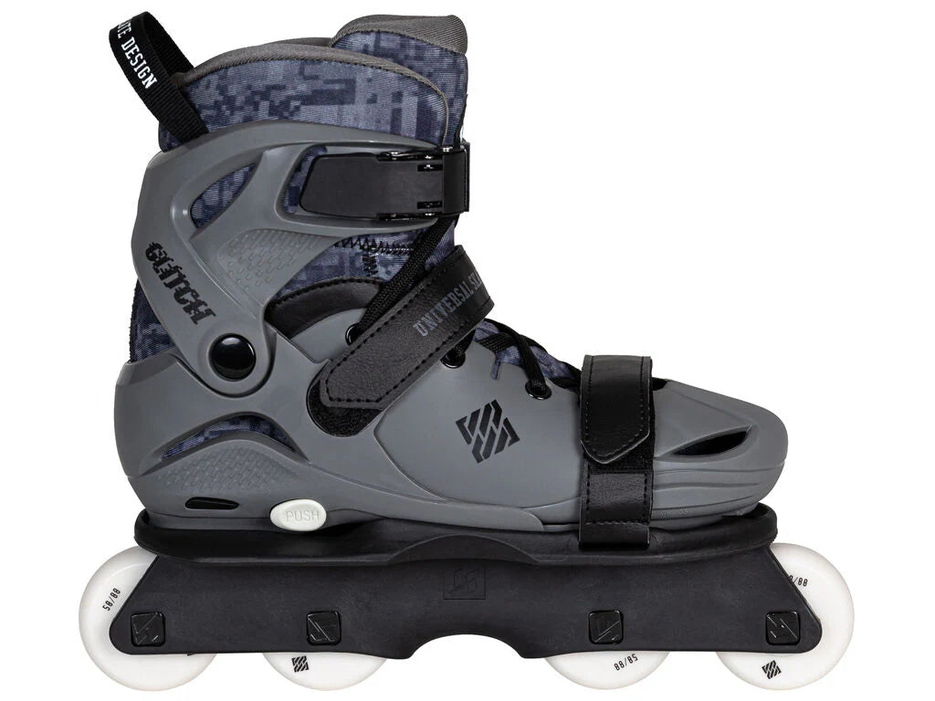 USD - Glitch Adjustable Junior Inline Skates Grey/Black