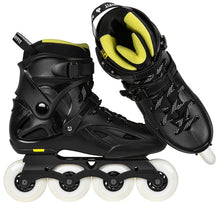 Load image into Gallery viewer, POWERSLIDE - IMPERIAL ONE 80 BLACK YELLOW INLINE SKATES (Size 8-9US/ 41-42EU/ 263-269mm)
