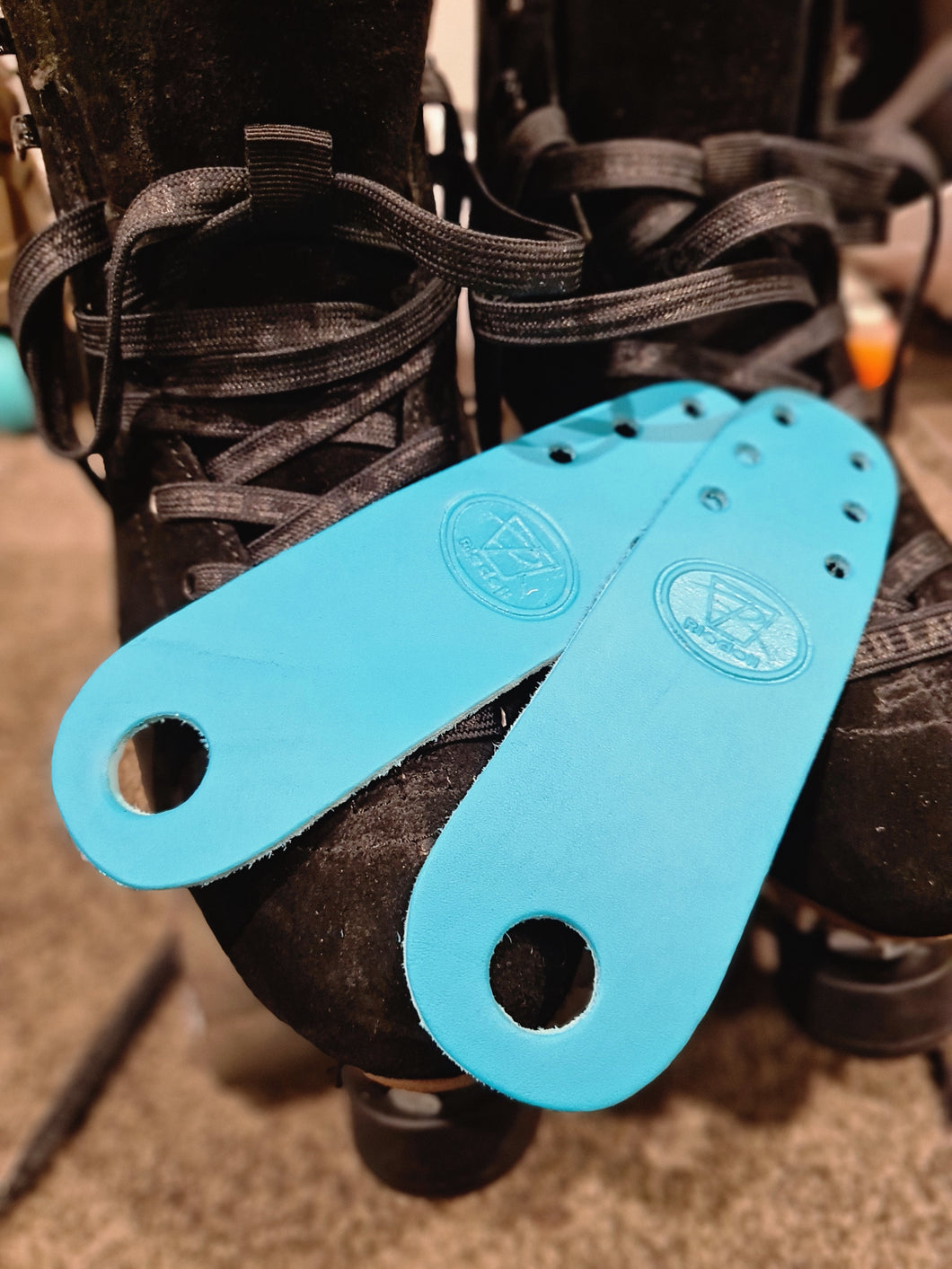 RIEDELL - Leather Toe Guards - Turquoise