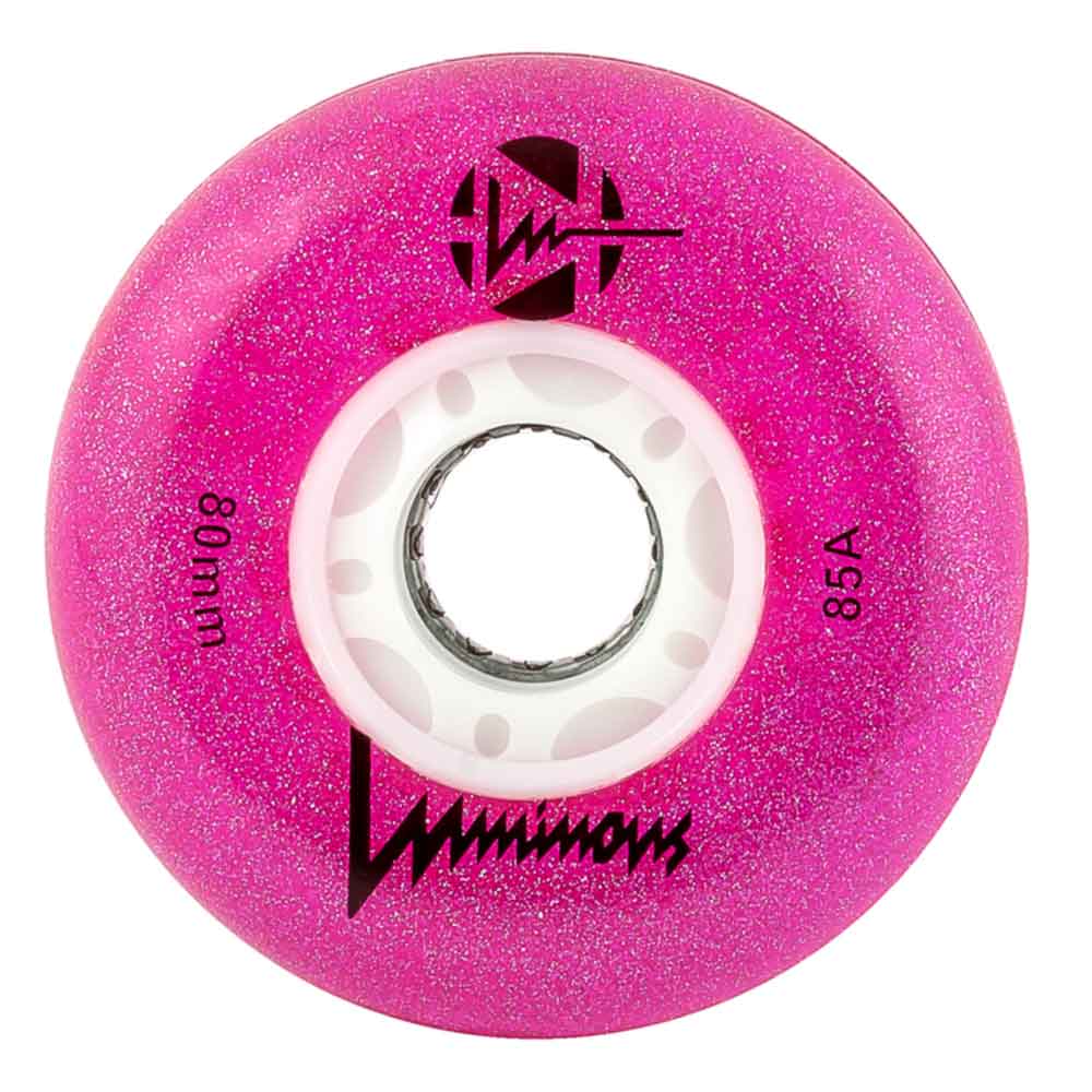 LUMINOUS - 80mm - LED GLITTER WHEEL - Pink