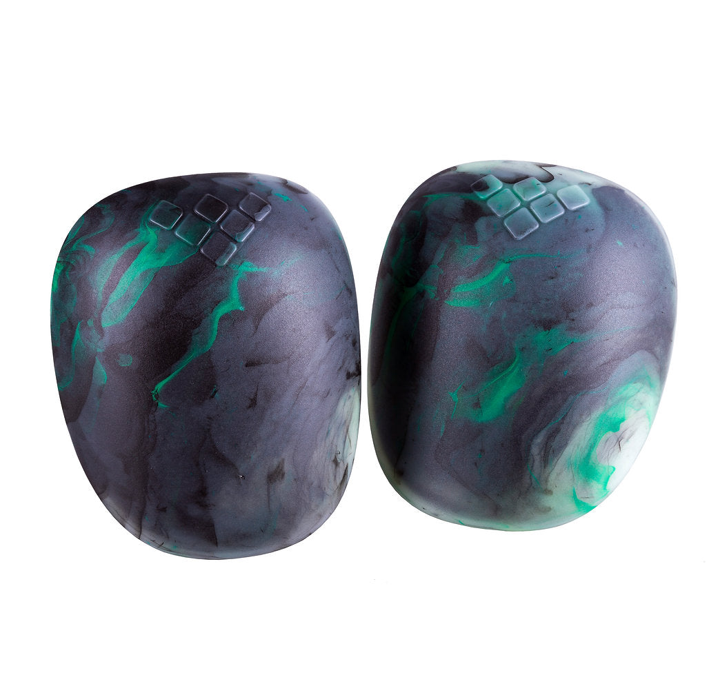 GAIN - Swirl Plastic Caps for Hardshell Knee Pads - Green/Black (Small)