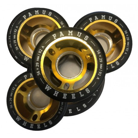 Famus - 56mm/29/92a - Gold/Black Alu Core Wheels